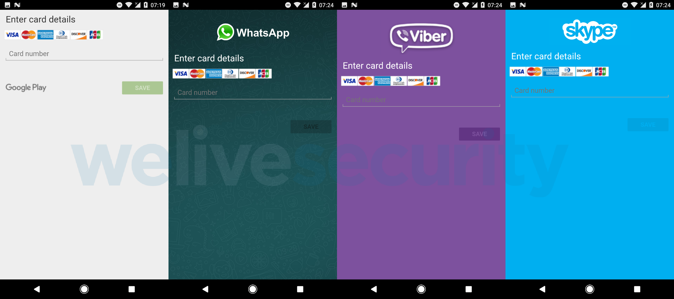 Malware logiciel malveillant PayPal Play Store Gmail Viber Skype WhatsApp