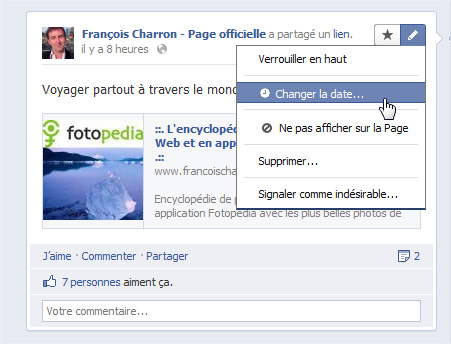 Facebook changer date