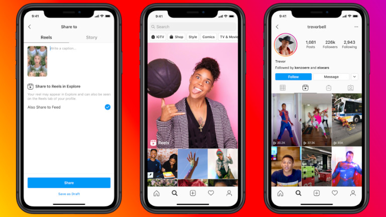 Instagram Reels clips vidéos Tik Tok