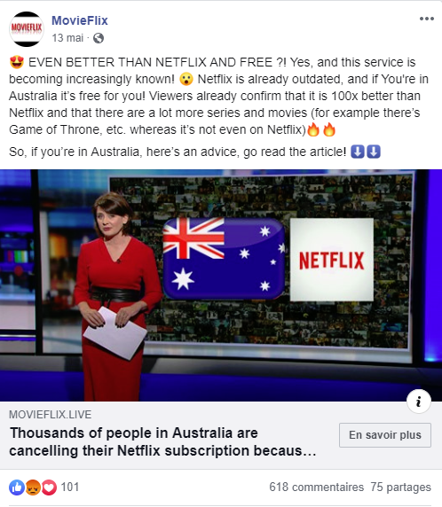 Movieflix publication Facebook
