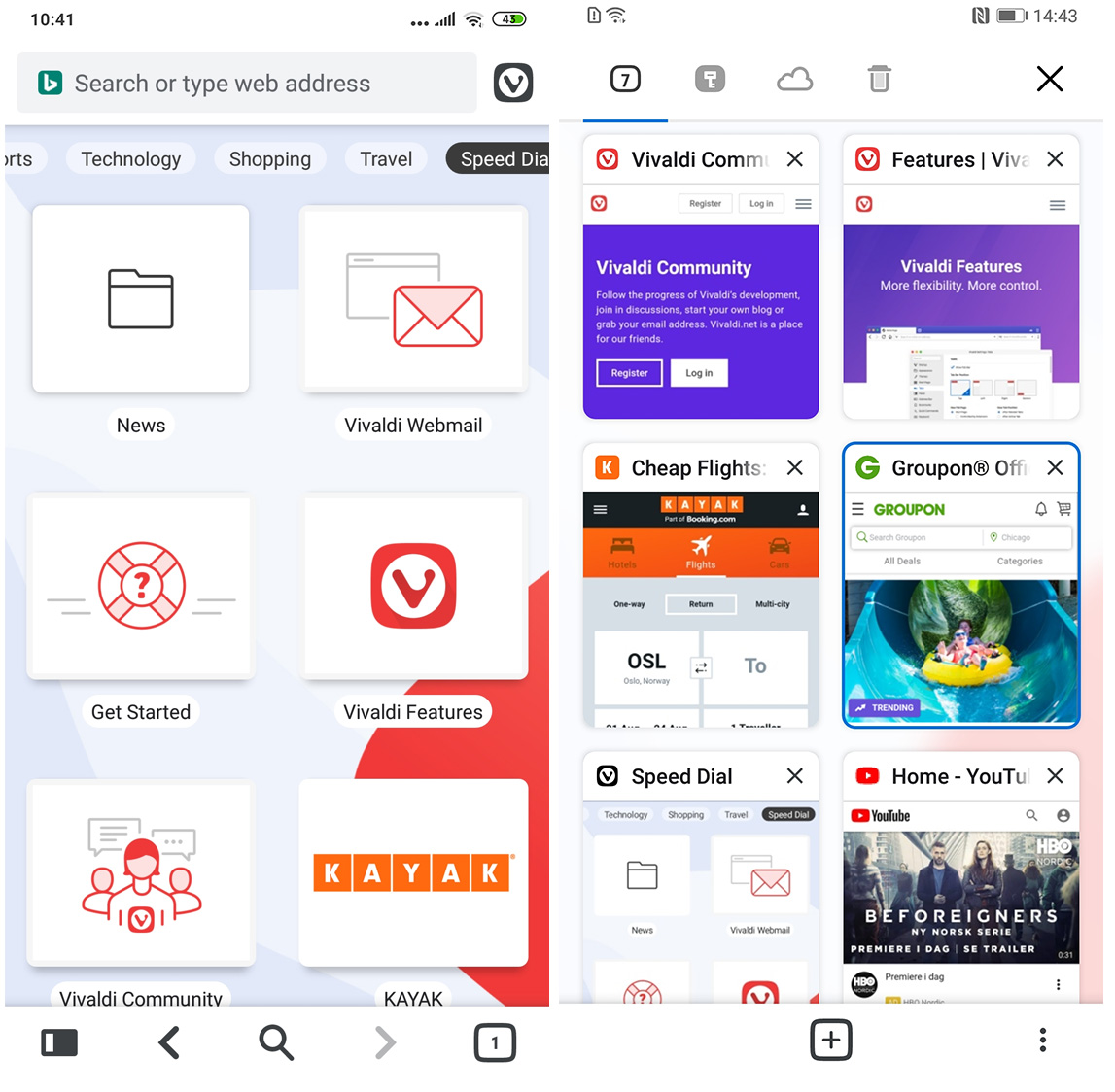vivaldi navigateur web mobile telephone intelligent navigation
