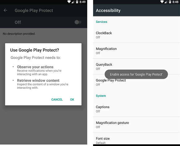 Anubis malware Google Play Protect