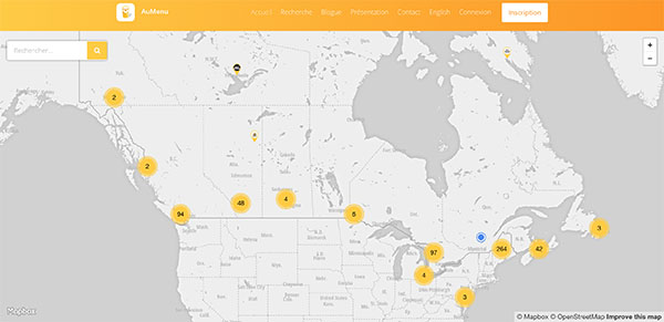 image de la carte interactive canadienne de AuMenu