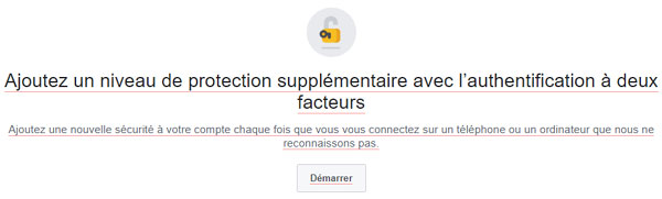 authentification deux &eacute;tapes facebook