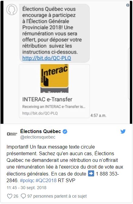 Avertissement Directeur g&eacute;n&eacute;ral &eacute;lections Qu&eacute;bec