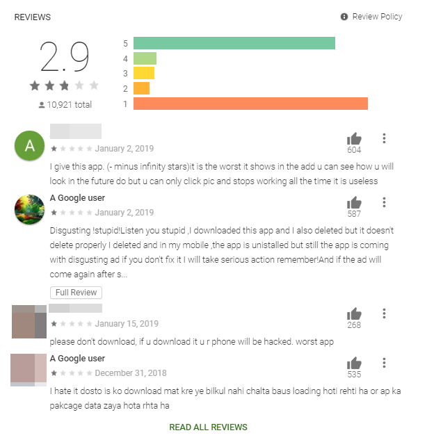 Avis Google Play Store applications fraude cam&eacute;ra photos Android
