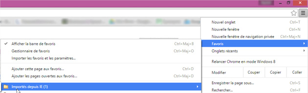 Chrome Import&eacute;s depuis IE