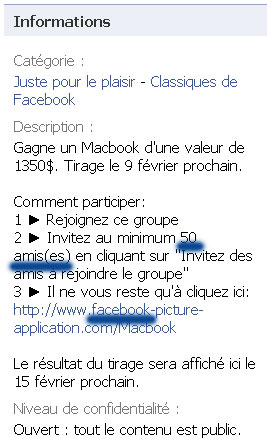 info sur facebook