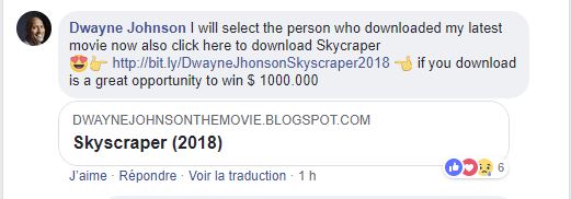 Faux comptes Facebook Dwayne Johnson The Rock