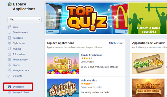 Facebook espace Applications Facebook espace Applications