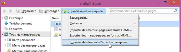Firefox Importer favoris