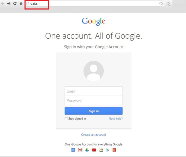 Fausse page connexion Google