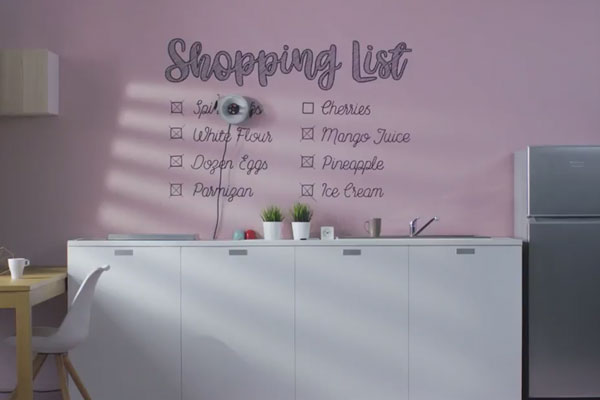 Liste &eacute;picerie mur