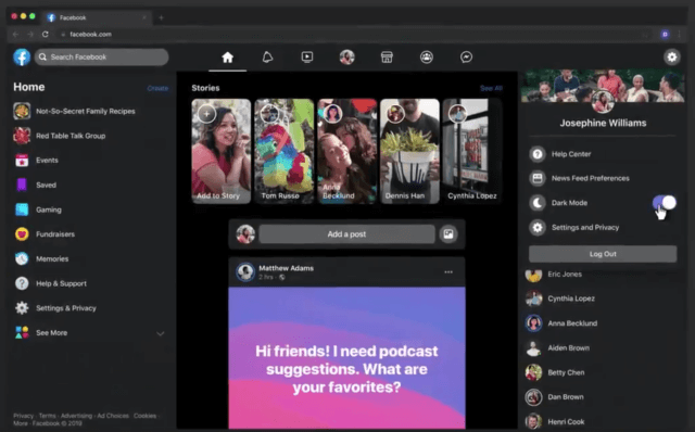 Facebook interface FB5 version b&ecirc;ta test