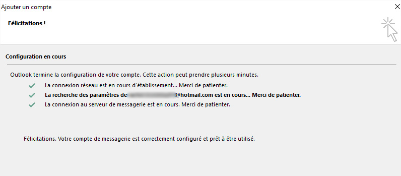 Outlook reconnecter f&eacute;licitations