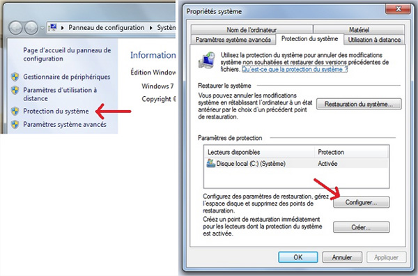 Protection système configurer