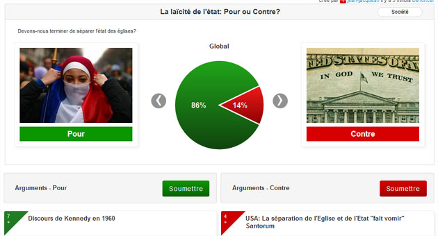 Quibl.com d&eacute;bat la&iuml;cit&eacute; &Eacute;tat
