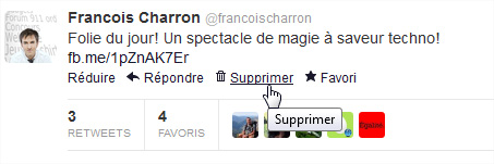 Supprimer tweet Twitter