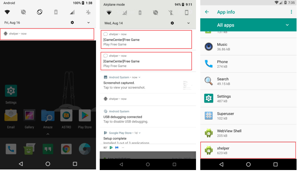 xHelper malware logiciel malveillant Android t&eacute;l&eacute;phone