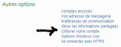 Fermeture de compte Hotmail