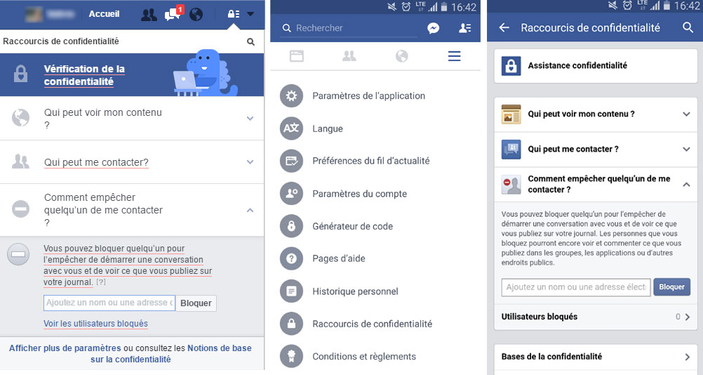 Bloquer utilisateur Facebook