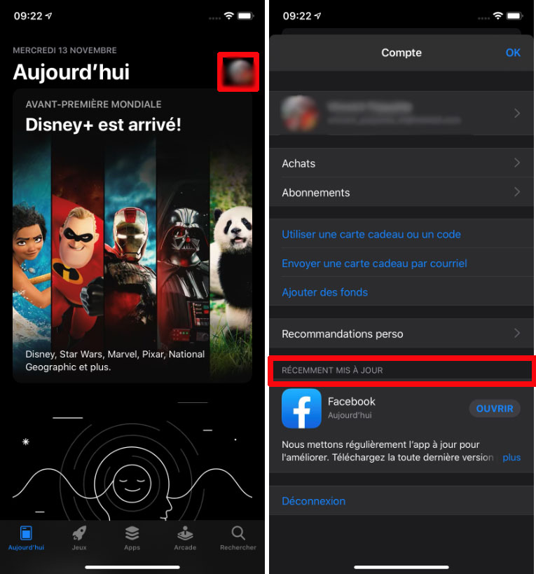 Apple iPhone comment faire mises &agrave; jour apps