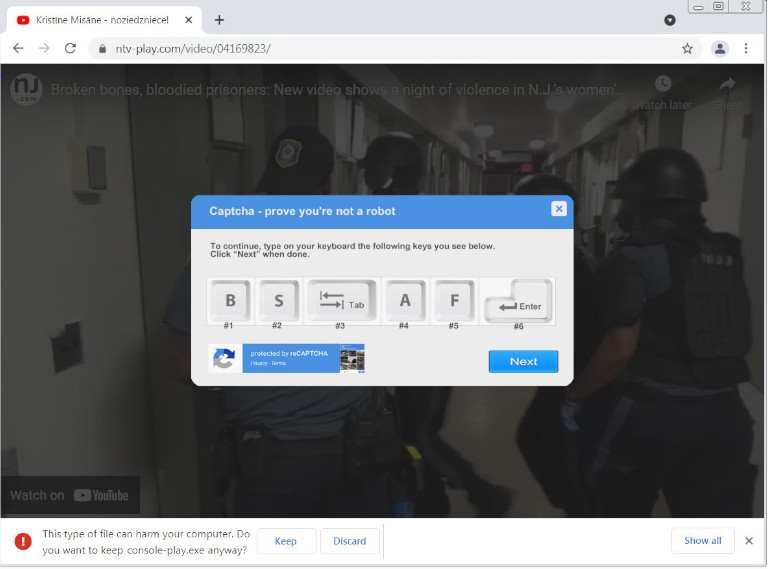Faux reCAPTCHA virus Gozi Ursnif