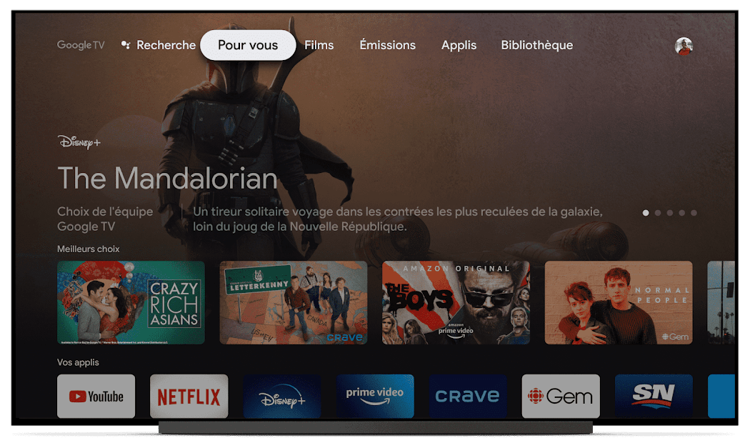 interface Google TV Chromecast