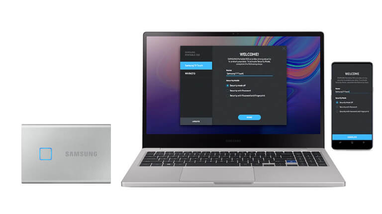 Disque dur externe Portable SSD T7 Touch Samsung Ordinateur Téléphone