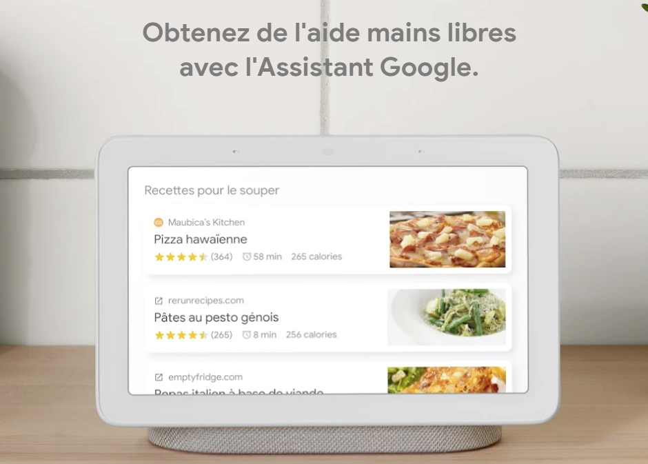 Google Nest Hub assistant cuisine recettes
