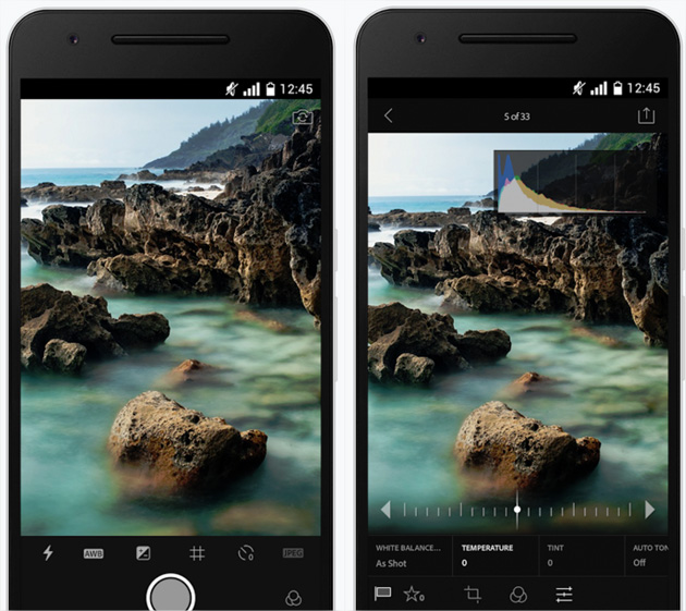 Adobe Lightroom appareil