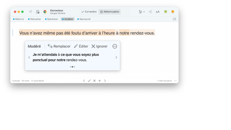 Un exemple d'amélioration du ton avec Antidote Pro