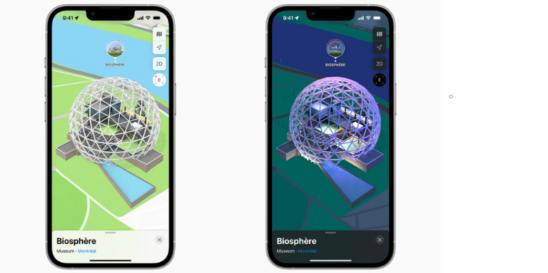 aper&ccedil;u attractions d&eacute;taill&eacute;es Montr&eacute;al plans iOS Apple