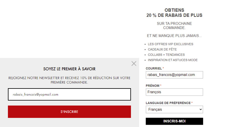 aperçu inscription yopmail obtenir rabais