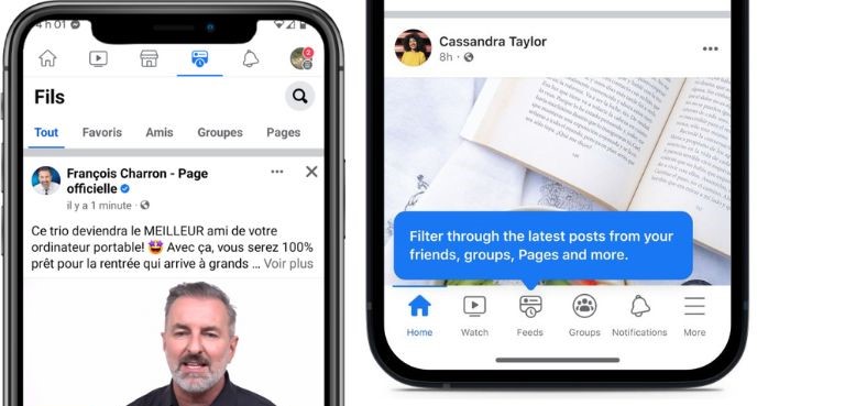 aperçu nouvelle section Facebook Fils