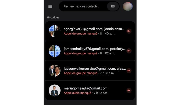 Appels spams Google Meet
