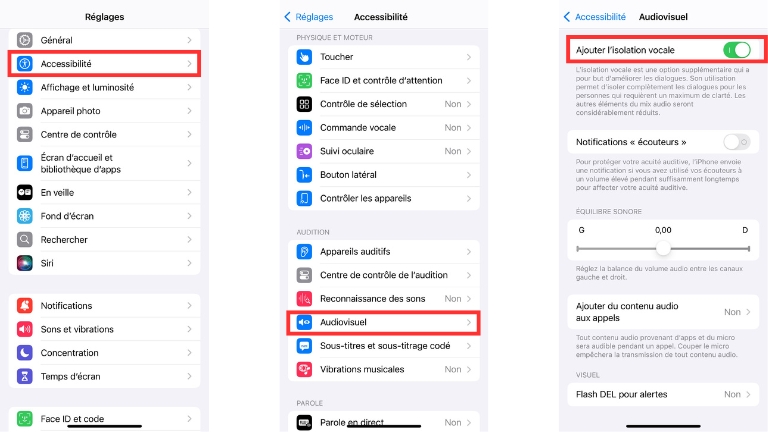 Voici comment activer l&rsquo;isolation sonore dans les param&egrave;tres sur son iPhone