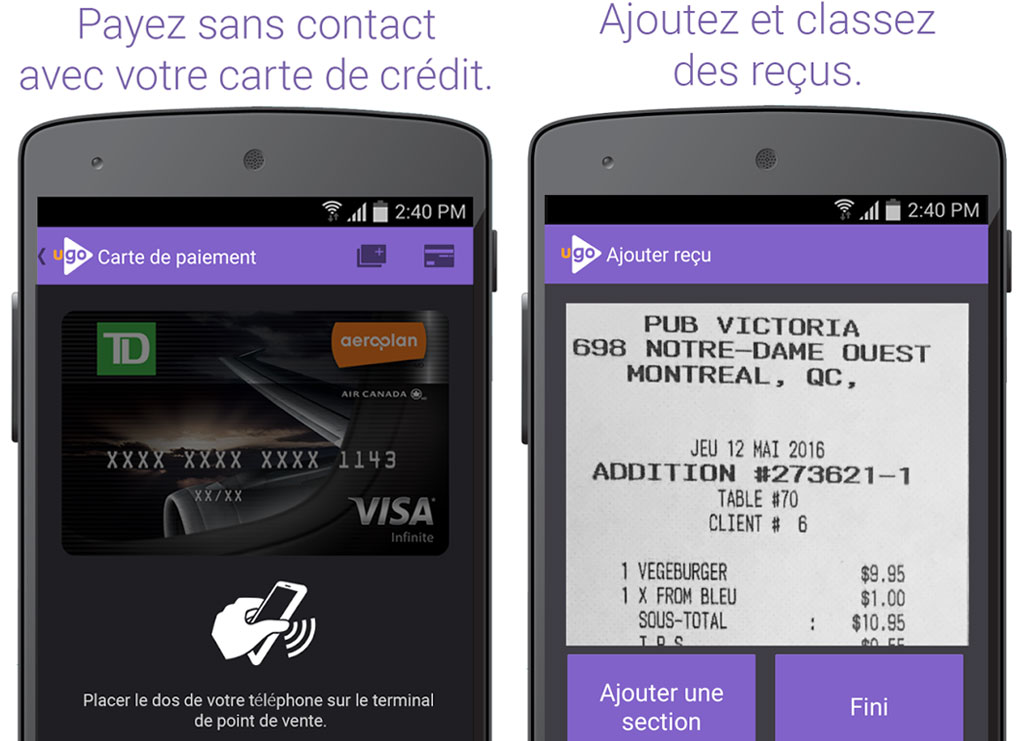 Application paiement t&eacute;l&eacute;phone