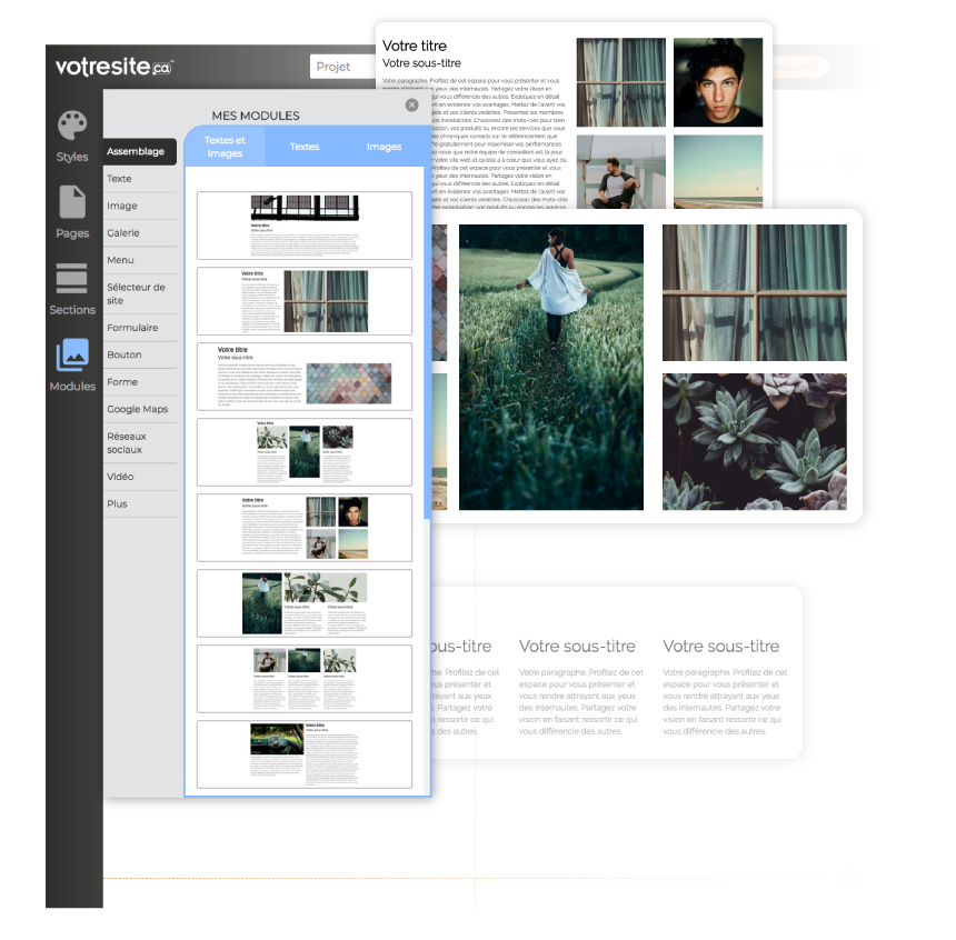 Assemblage cr&eacute;ateur site internet votresite.ca