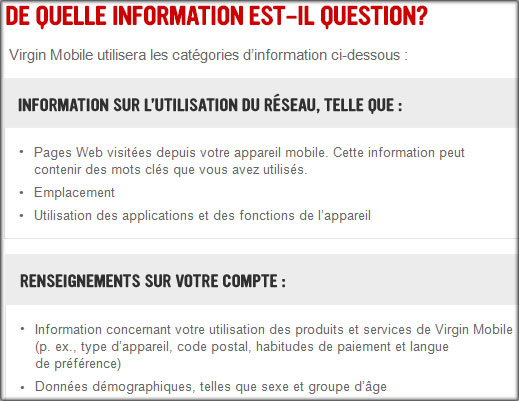 Changement politique de Virgin
