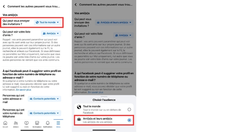 Comment bloquer les demandes d'amitié d'inconnus de Facebook sur application mobile Comment bloquer les demandes d'amitié d'inconnus de Facebook sur application mobile