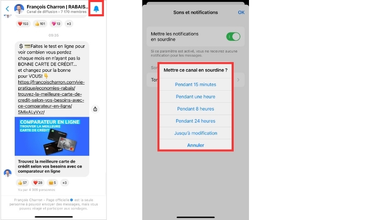 Comment mettre les notifications en sourdine sur Messenger