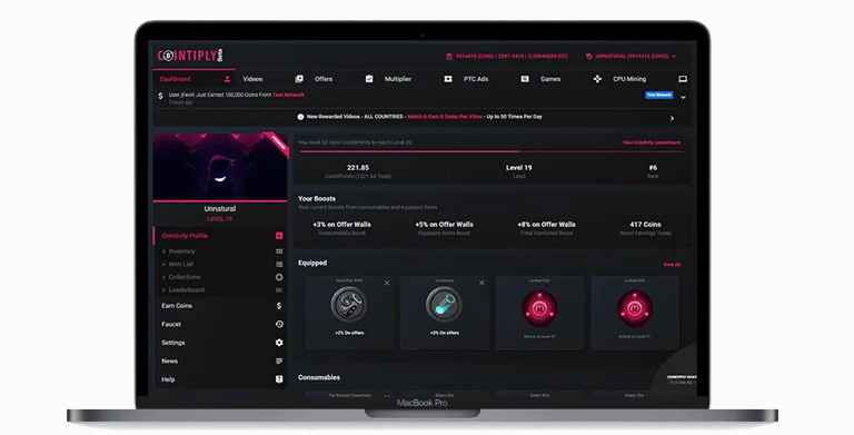 Cointiply site web r&eacute;compense cryptomonnaie