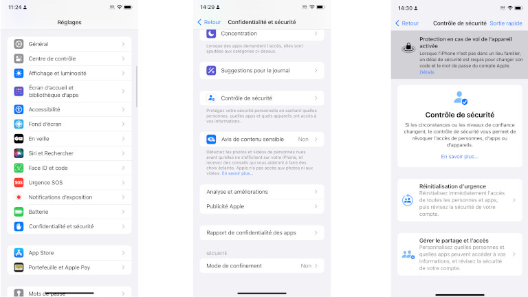 Voici comment accéder au Contrôle de sécurité sur son iPhone ou iPad.
