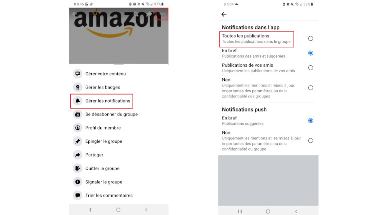 Comment activer notifications groupe facebook cellulaire