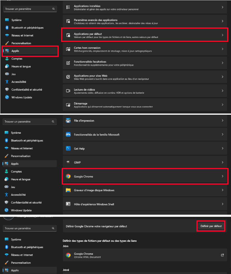 Changer navigateur web Windows 11
