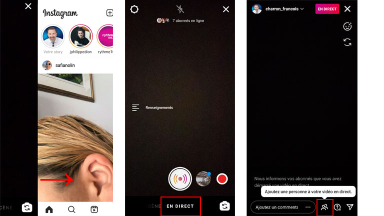 comment cr&eacute;er live rooms instagram plusieurs participants