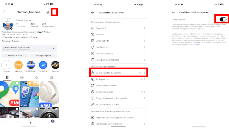 Comment mettre son compte privé sur Instagram