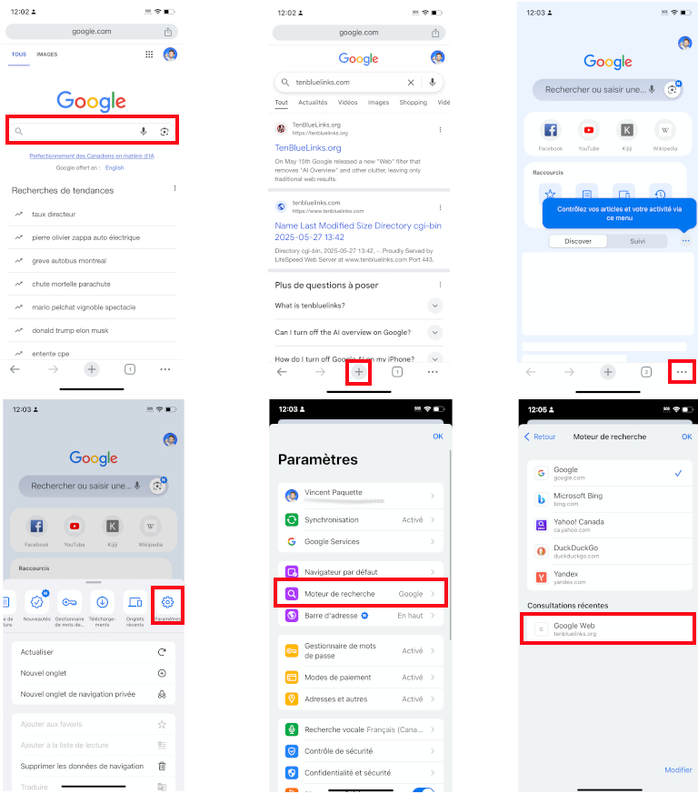 Comment retirer les aper&ccedil;us Google sur iPhone