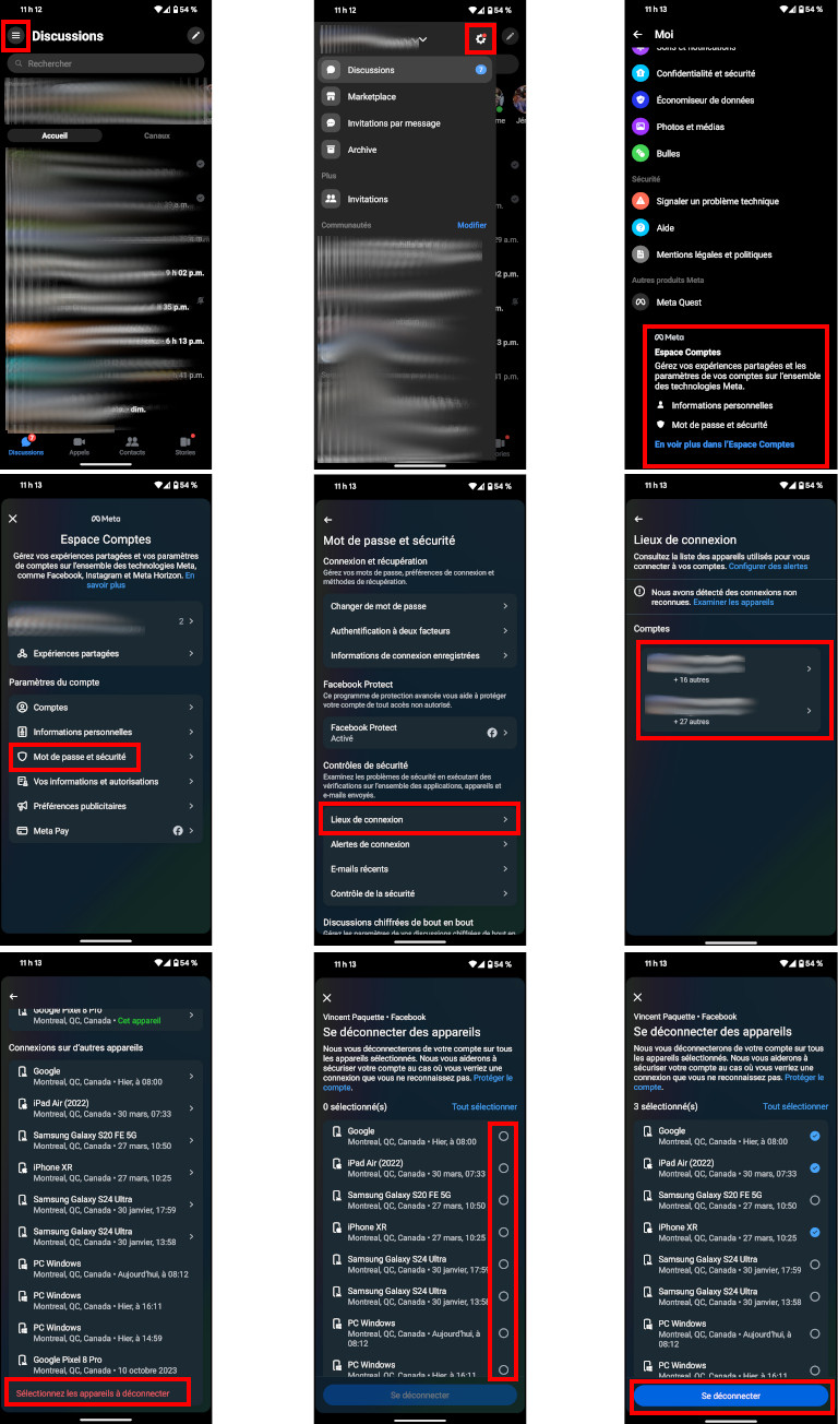 Comment se déconnecter de Messenger sur un appareil Android.